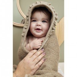 RUFFLE BATHCAPE 80x80 CM ME-TERRY TAUPE
