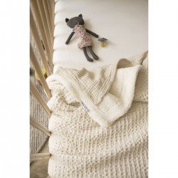 W.COTT.BLANKET TEDDY CRIB TOG2 75x100 CM ME-WAFFLE NATURE