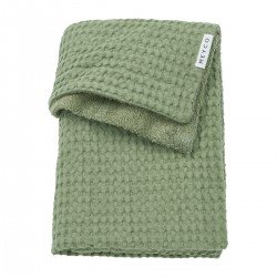W.COTT.BLANKET TEDDY CRIB TOG2 75x100 CM ME-WAFFLE OLIVE GREEN