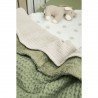 W.COTT.BLANKET TEDDY CRIB TOG2 75x100 CM ME-WAFFLE OLIVE GREEN