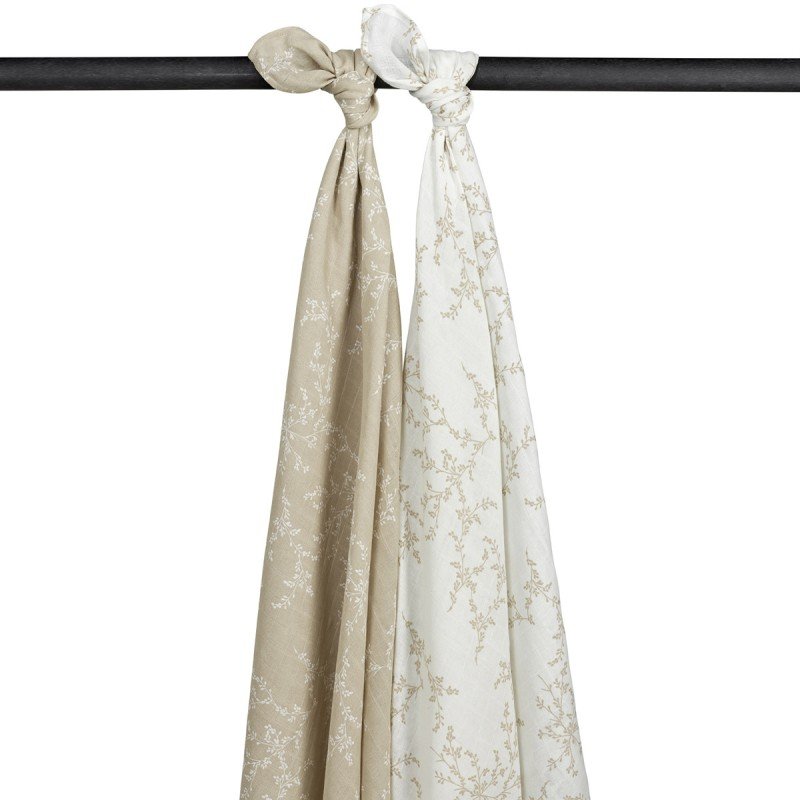 MUSELINA GRANDE PACK DE 2 120x120 CM ME-BRANCHES SAND