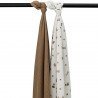 MUSELINA GRANDE PACK DE 2 120x120 CM ME-FOREST ANIMALS TOFFEE