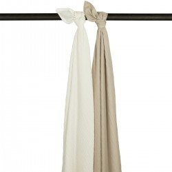 MUSLIN SWADDLES P.WASH. 2 PACK 120x120 CM ME-UNI OFF WHITE/SAND