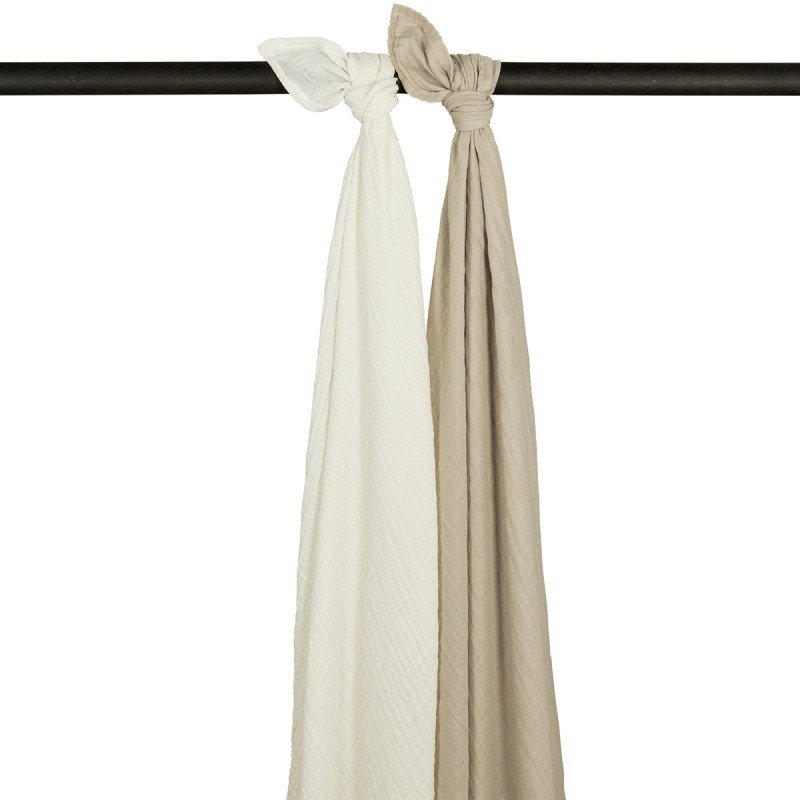 MUSLIN SWADDLES P.WASH. 2 PACK 120x120 CM ME-UNI OFF WHITE/SAND