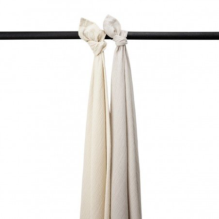 MUSELINA LAVADA GDE PACK DE 2 120x120 CM ME-UNI SOFT SAND/GREIGE