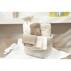 MUSLIN SQUARES P.WASH.3-PACK 70x70 CM ME-UNI OFF.W/S.SAND/TAUPE