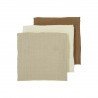 MUSELINA LAVADA MED PACK DE 3 70x70 CM ME-UNI OFF.W/SAND/TOFFEE