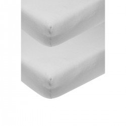 JERSEY F.SHEET COT BED 2 PACK 60x120 CM ME-UNI LIGHT GREY