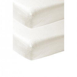 JERSEY F.SHEET COT BED 2 PACK 60x120 CM ME-UNI OFF WHITE