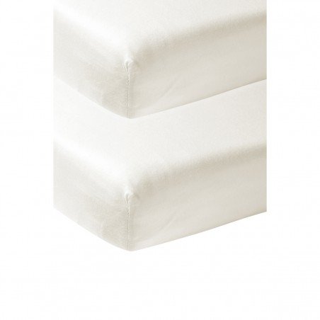 JERSEY F.SHEET COT BED 2 PACK 60x120 CM ME-UNI OFF WHITE