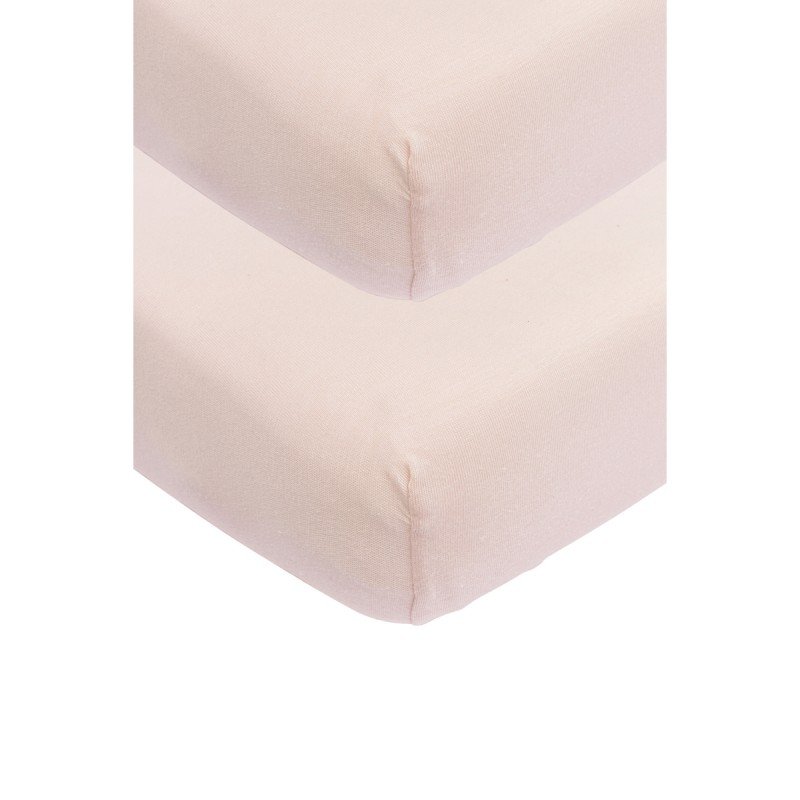 JERSEY F.SHEET COT BED 2 PACK 60x120 CM ME-UNI SOFT PINK