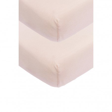 JERSEY F.SHEET COT BED 2 PACK 60x120 CM ME-UNI SOFT PINK