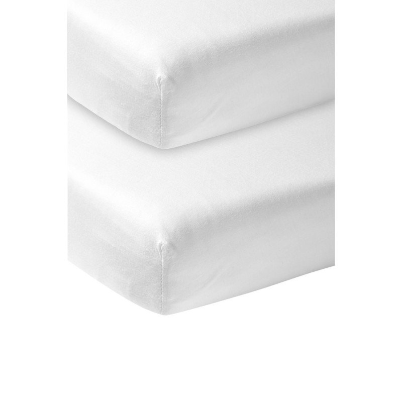 JERSEY F.SHEET COT BED 2 PACK 60x120 CM ME-UNI WHITE