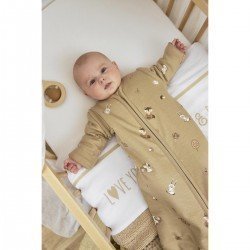 KNIT.SLEEP.B W.DET.SLE.TOG 2.5 90 CM ME-FOREST ANIMALS SAND