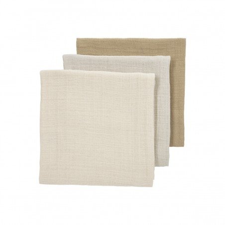 MUSELINA LAVADA MED PACK DE 3 70x70 CM ME-UNI S.SAND/GREIGE/TAUPE