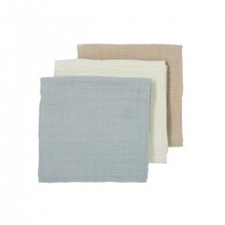 MUSELINA LAVADA MED PACK DE 3 70x70 CM ME-UNI OFF.W/L.GREY/SAND