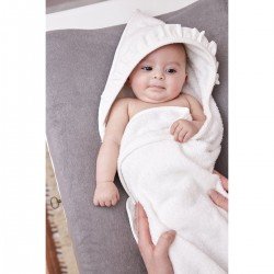 RUFFLE BATHCAPE 80x80 CM ME-TERRY OFF WHITE