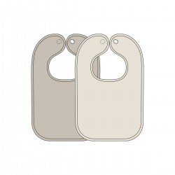 PACK 2 BABEROS RIZO CUADRADOS 27x43 CM ME-POPCORN NATUREL/S.SAND