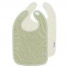 SQUARE TERRY BIBS 2 PACK 27x43 CM ME-POPCORN NATUREL/S.OLIVE