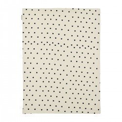 CRIB BED BLANKET PRE-W. MUSLIN 75x100 CM ME-SWEET HEART SOFT SAND/BLACK