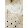 MANTA CUNA 60 MUSELINA PRELAV. 75x100 CM ME-SWEET HEART SOFT SAND/BLACK