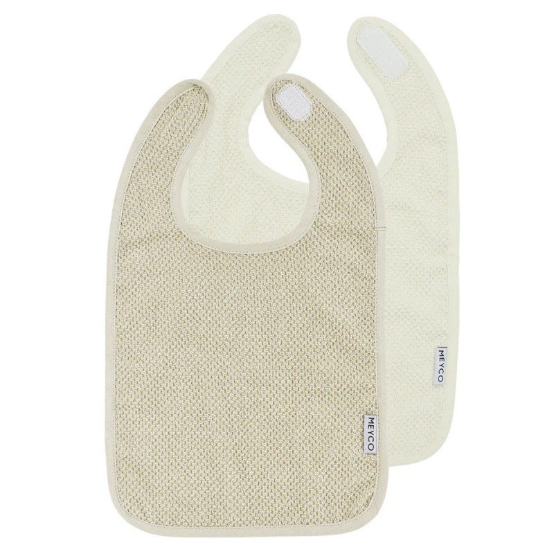 SQUARE TERRY BIBS 2 PACK 27x43 CM ME-POPCORN NATUREL/S.SAND