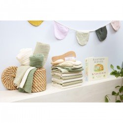 PACK 6 TOALLA FACIALES 30x30 CM ME-POPCORN NATUREL/S.OLIVE