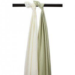 MUSELINA LAVADA GDE PACK DE 2 120x120 CM ME-UNI NATUREL/S.OLIVE