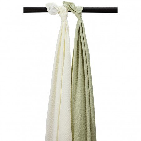 MUSELINA LAVADA GDE PACK DE 2 120x120 CM ME-UNI NATUREL/S.OLIVE