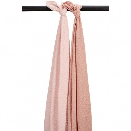 MUSLIN SWADDLES P.WASH. 2 PACK 120x120 CM ME-UNI SOFT ROSE/ROSE