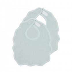 WAVY TERRY BIBS 2 PACK 25x34 CM ME-TERRY WAVY GREY BLUE