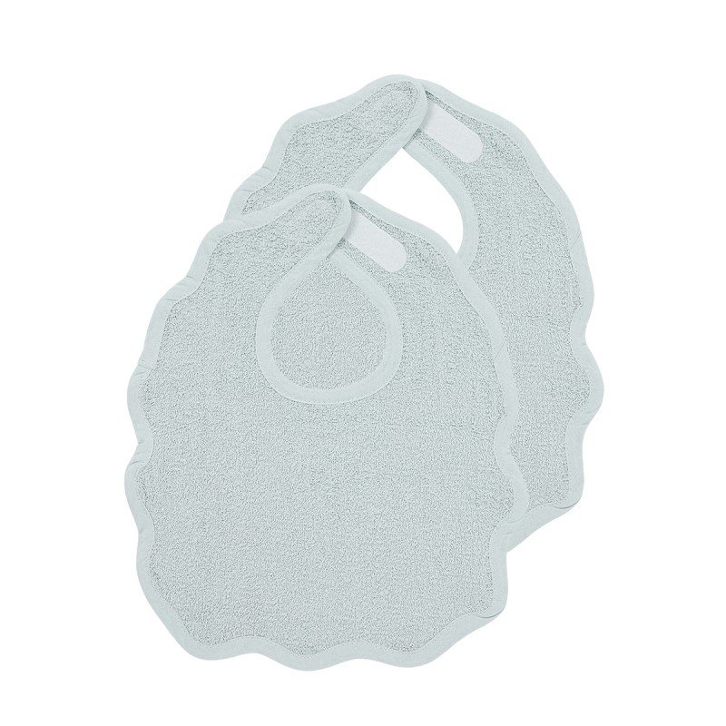 WAVY TERRY BIBS 2 PACK 25x34 CM ME-TERRY WAVY GREY BLUE