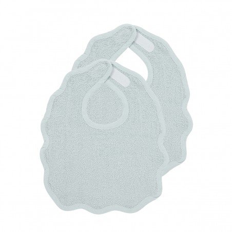 WAVY TERRY BIBS 2 PACK 25x34 CM ME-TERRY WAVY GREY BLUE