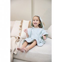 BATH PONCHO 1-3 YEARS ME-TERRY WAVY GREY BLUE
