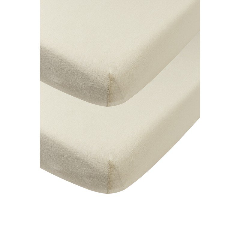JERSEY F.SHEET COT BED 2 PACK 60x120 CM ME-UNI SOFT SAND