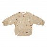 PU BIB WITH SLEEVES 9-18m ME-FOREST ANIMALS SAND