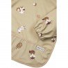 PU BIB WITH SLEEVES 9-18m ME-FOREST ANIMALS SAND