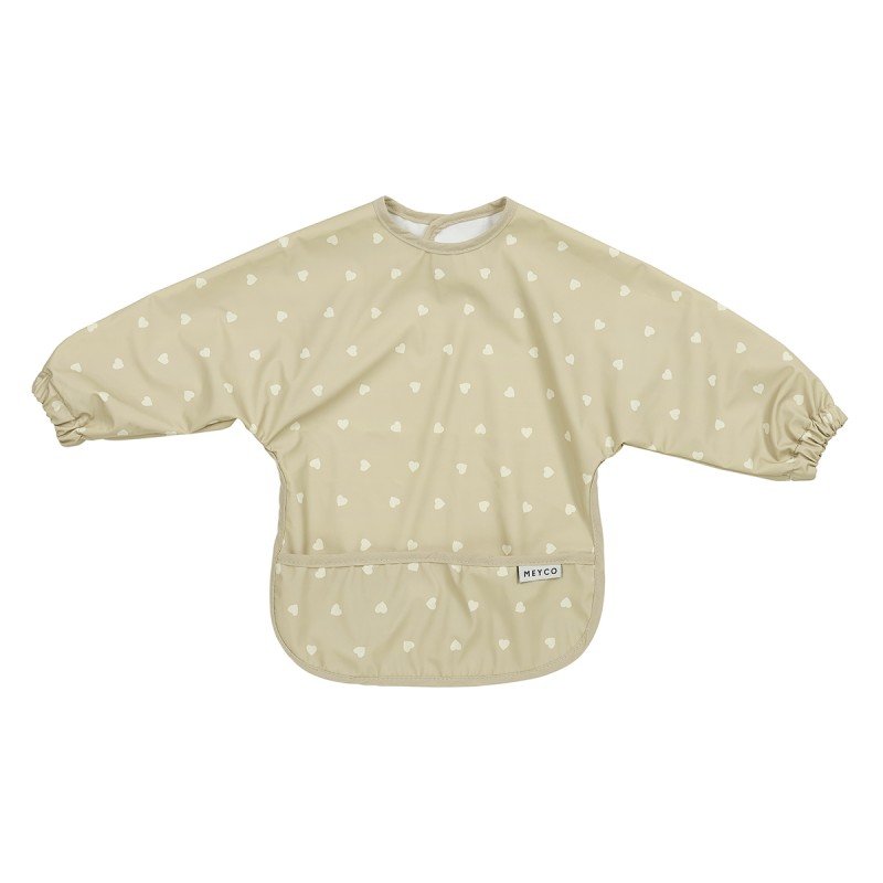PU BIB WITH SLEEVES 6-18m ME-SWEET HEART SAND/SOFT SAND