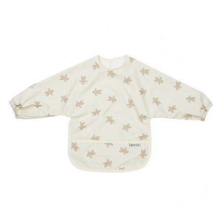 PU BIB WITH SLEEVES 9-18m ME-GINGERBREAD SOFT SAND