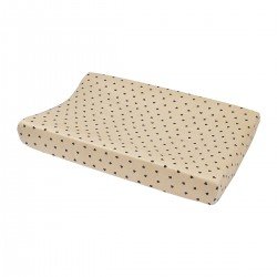 JERSEY CHANGING PAD COVER 50x70 CM ME-SWEET HEART SOFT SAND/BLACK