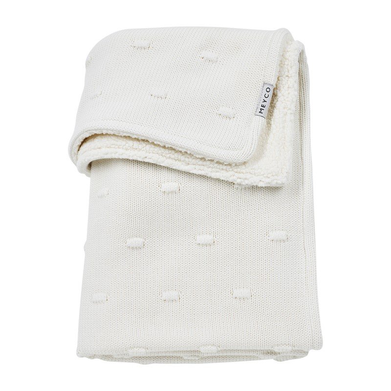 COTTON BLANKET CRIB 75x100 CM ME-KNOTS TEDDY OFF WHITE