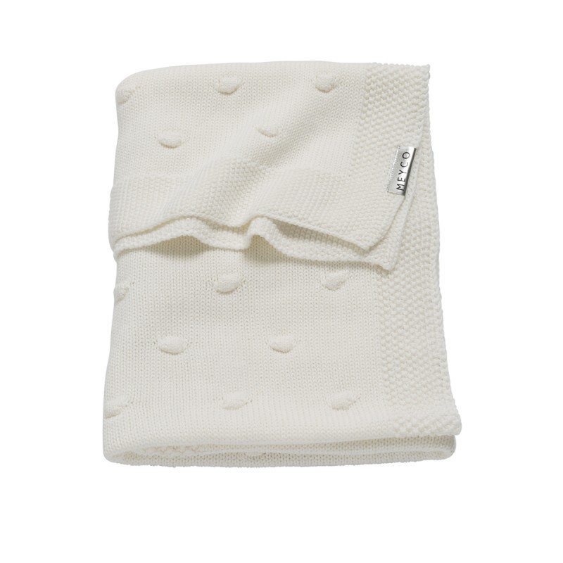 COTTON BLANKET CRIB 75x100 CM ME-KNOTS OFF WHITE