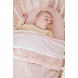 MANTA MINICUNA ALGODÓN 75x100 CM ME-MINI KNOTS TEDDY SOFT PINK