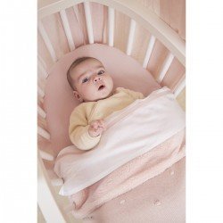 COTTON BLANKET CRIB 75x100 CM ME-MINI KNOTS TEDDY SOFT PINK