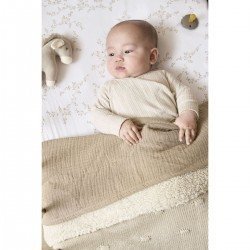 MANTA MINICUNA ALGODÓN 75x100 CM ME-KNOTS TEDDY SOFT SAND