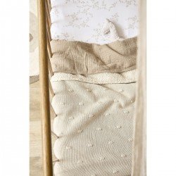 COTTON BLANKET CRIB 75x100 CM ME-KNOTS TEDDY SOFT SAND