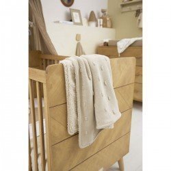 COTTON BLANKET CRIB 75x100 CM ME-KNOTS TEDDY SOFT SAND