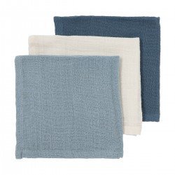FACECLOTH 3 PACK 30x30 CM ME-UNI NAT/J.BLUE/IND.