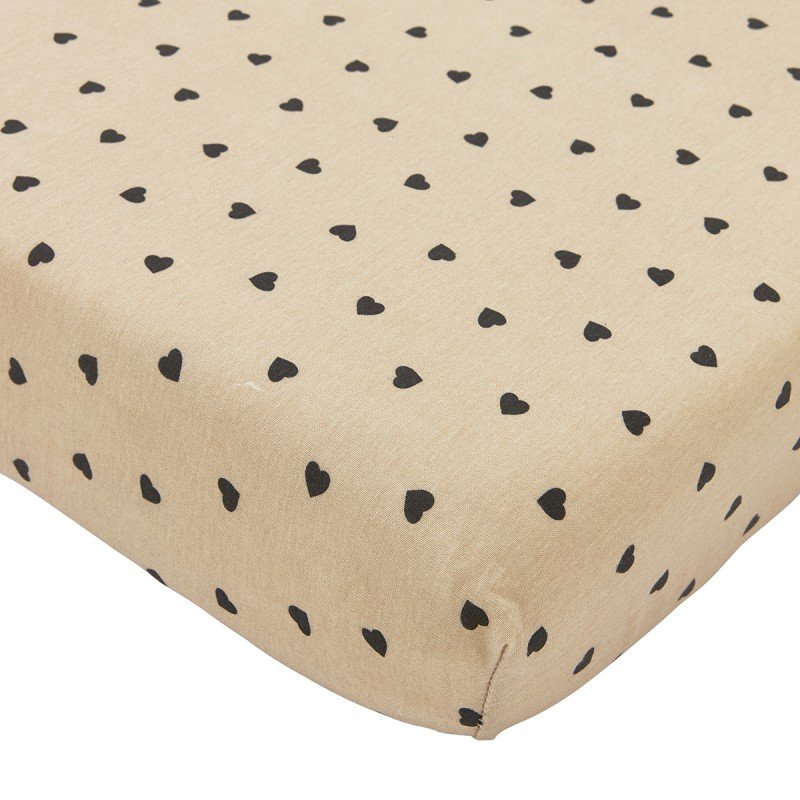 SABANA BAJERA AJUST.COLECHO 50x90 CM ME-SWEET HEART SOFT SAND/BLACK
