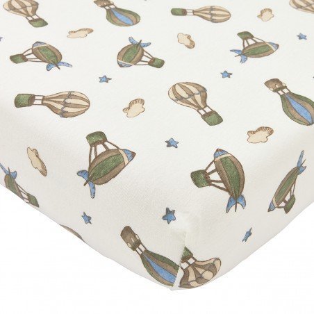 JERSEY FITTED SHEET COT BED 60x120 CM ME-AIR BALLOONS MULTICOLOUR